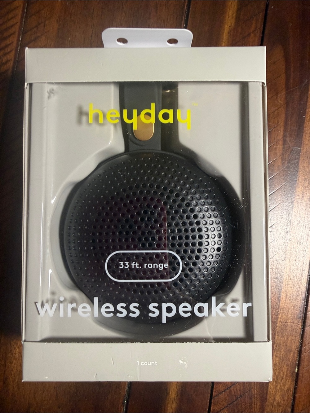 heyday Black Portable Bluetooth Speaker with Carry Strap